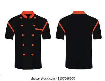 Black chef uniform. vector illustration