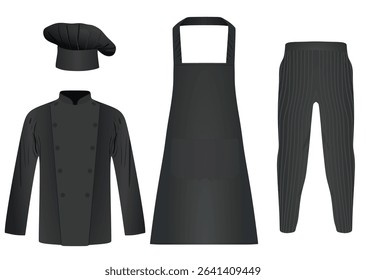 Black chef uniform. vector illustration	
