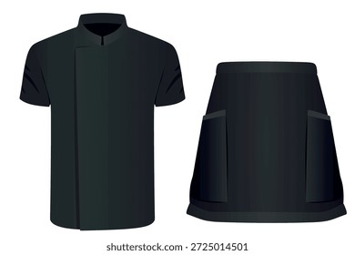 Uniforme de chef negro. Ilustración vectorial	