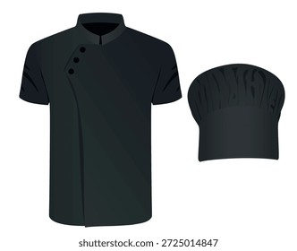 Uniforme de chef negro. Ilustración vectorial	