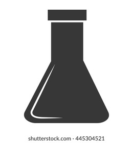 black chemical container front view over isolated background, vector illustration 