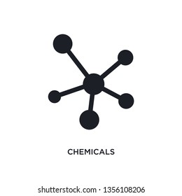 black chemicals isolated vector icon. simple element illustration from industry concept vector icons. chemicals editable logo symbol design on white background. can be use for web and mobile