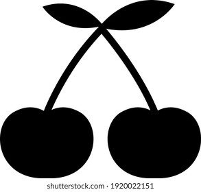 Black cherry, illustration, vector on white background.