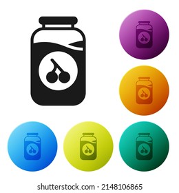 Black Cherry-Konfitüre Symbol einzeln auf weißem Hintergrund. Symbole in den Farbkreisknöpfen einstellen. Vektorgrafik