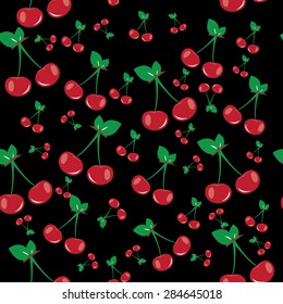 Black cherry pattern background, design elements