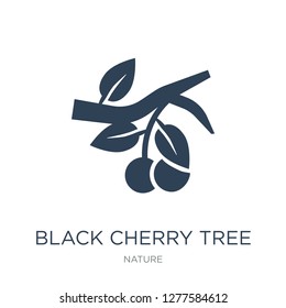 black cherry tree icon vector on white background, black cherry tree trendy filled icons from Nature collection, black cherry tree vector illustration