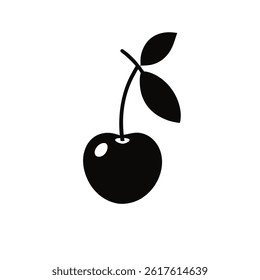 Black cherry vector on white background