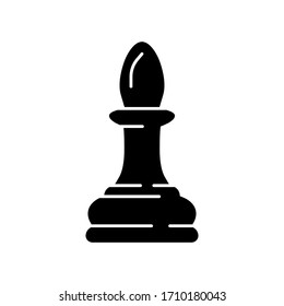 Black chess Bishop piece icon isolated on white background. Board game. Black silhouette. Vector illustration.