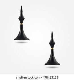 Black chess figure bishop low and high resolution triangle mesh realistic vector eps10