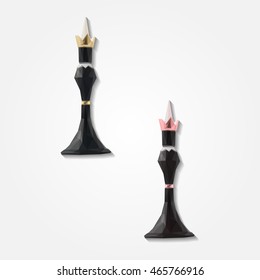 Black chess figure king low resolution flat triangle polygon vector eps10