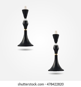 Black chess figure queen low and high resolution triangle mesh realistic vector eps10