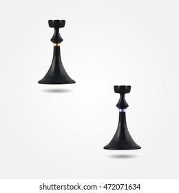 Black chess figure rook high resolution flat triangle polygon vector eps10