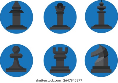 Black chess graphic, strategic planning and competition communication, business and trade approach.