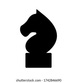 black chess horse icon vector isolated