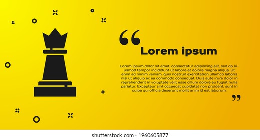 Black Chess icon isolated on yellow background. Business strategy. Game, management, finance.  Vector