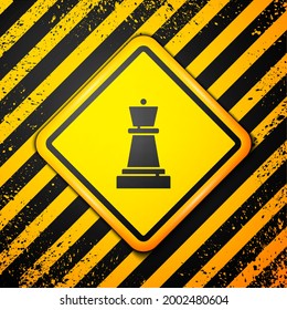 Black Chess icon isolated on yellow background. Business strategy. Game, management, finance. Warning sign. Vector