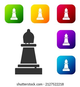 Black Chess icon isolated on white background. Business strategy. Game, management, finance. Set icons in color square buttons. Vector