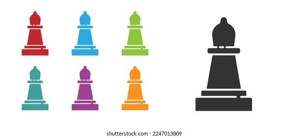 Black Chess icon isolated on white background. Business strategy. Game, management, finance. Set icons colorful. Vector
