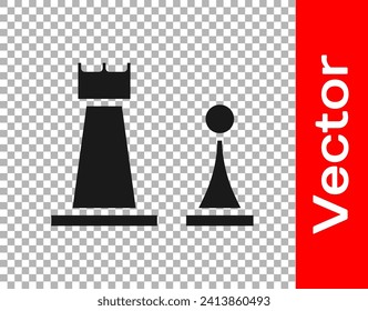 Black Chess icon isolated on transparent background. Business strategy. Game, management, finance.  Vector Illustration