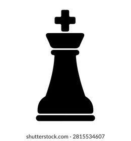 A black chess king piece featuring a plus sign on top, symbolizing strategy, leadership, and decision-making in a game of chess.