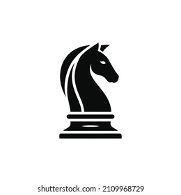 Black Chess Knight Horse silhouette logo design vector