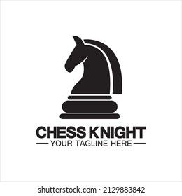 Black Chess Knight Horse silhouette logo design vector template