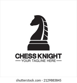 Black Chess Knight Horse silhouette logo design vector template