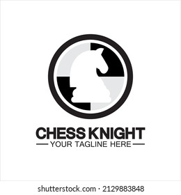 Black Chess Knight Horse silhouette logo design vector template