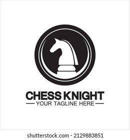 Black Chess Knight Horse silhouette logo design vector template