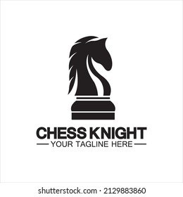 Black Chess Knight Horse silhouette logo design vector template