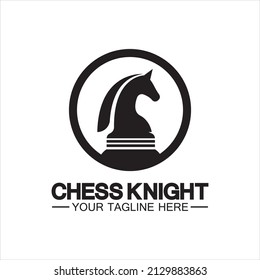 Black Chess Knight Horse silhouette logo design vector template