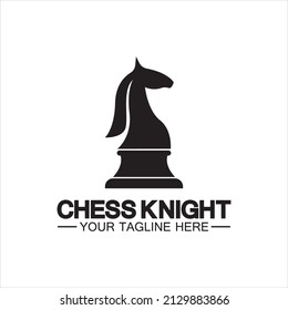 Black Chess Knight Horse silhouette logo design vector template