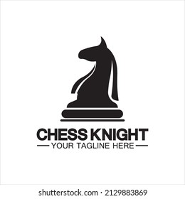 Black Chess Knight Horse silhouette logo design vector template