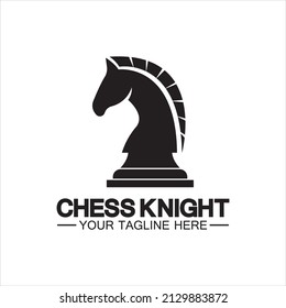 Black Chess Knight Horse silhouette logo design vector template