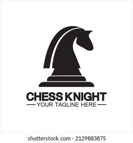 Black Chess Knight Horse silhouette logo design vector template