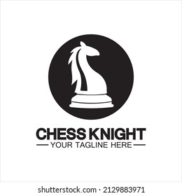 Black Chess Knight Horse silhouette logo design vector template