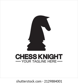 Black Chess Knight Horse silhouette logo design vector template