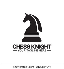 Black Chess Knight Horse silhouette logo design vector template