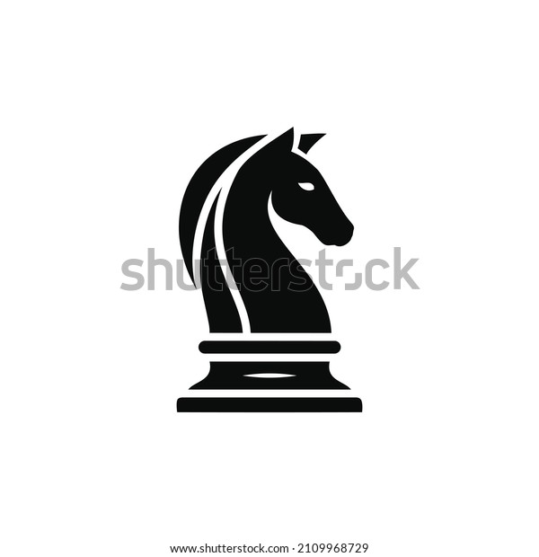 Black Chess Knight Horse Silhouette Logo Stock Vector (Royalty Free ...