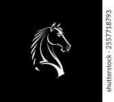 Black Chess Knight Horse Stallion silhouette logo design