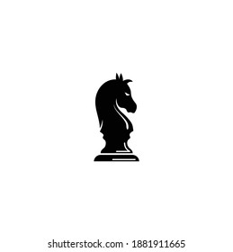 Black Chess Knight Horse Stallion silhouette Logo Design