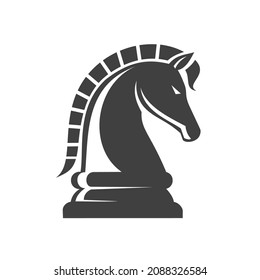 Black Chess Knight Horse Stallion. Vector image