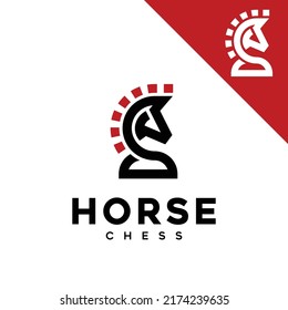 Black Chess Knight Horse Stallion silhouette icon logo design