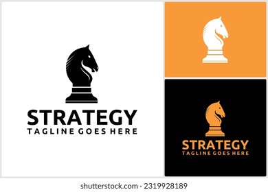 Black Chess Knight Horse Stallion Silhouette Icon Logo Vector Design