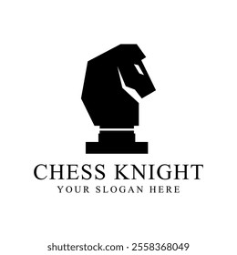 Black Chess Knight Horse Stallion Warrior silhouette logo design. Corporate Identity Design for Strategy.