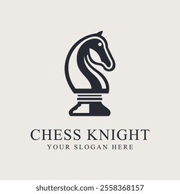 Black Chess Knight Horse Stallion Warrior silhouette logo design. Corporate Identity Design for Strategy.