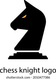 black chess knight logo for design
