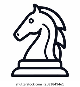 black chess knight vector illustration