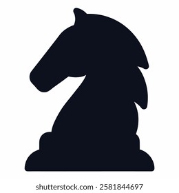 black chess knight vector illustration