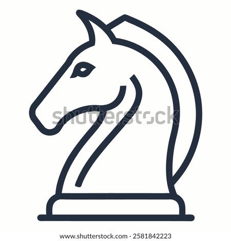 black chess knight vector illustration